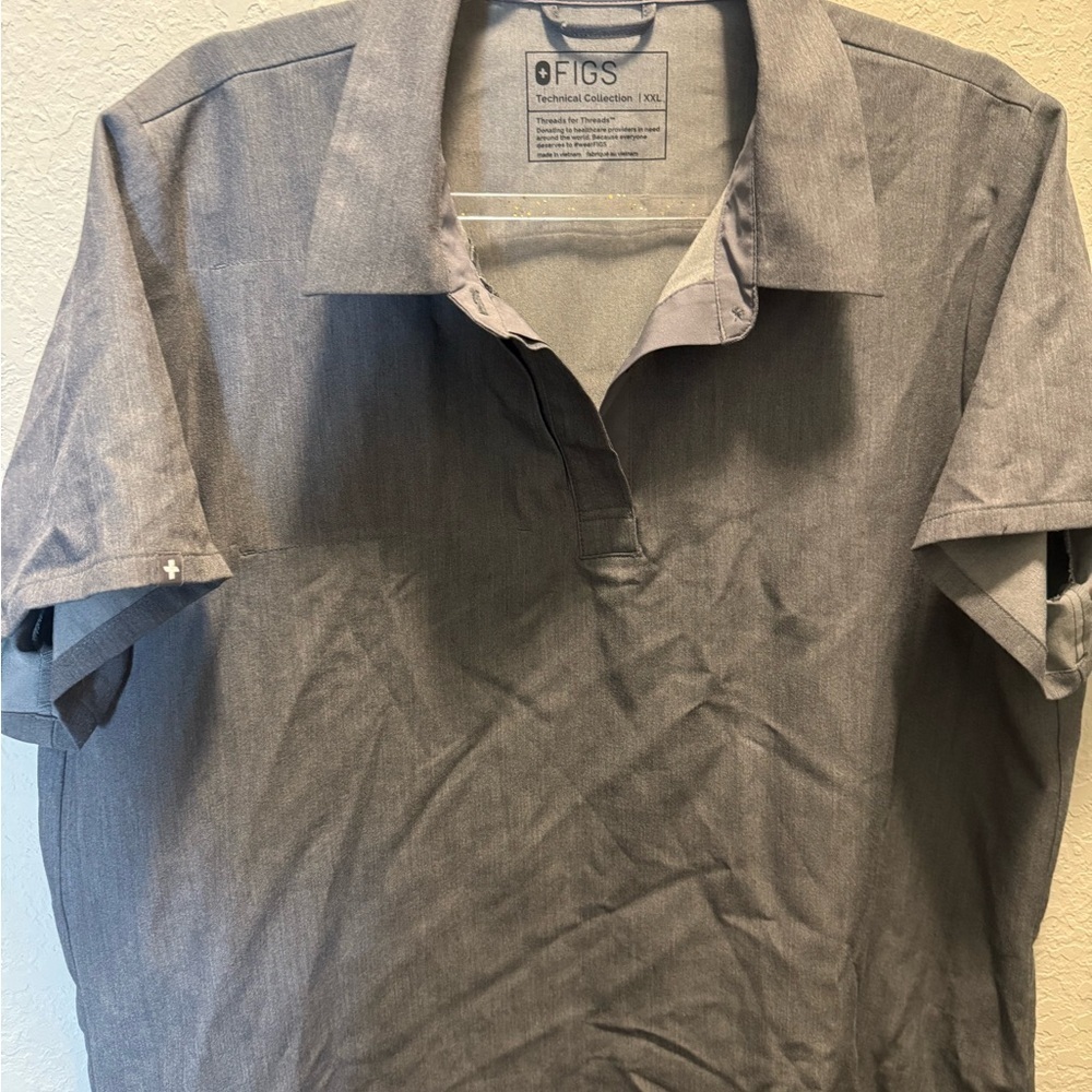 FIGS Grey Scrub Top with Collar size XXL